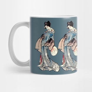 Three Little Maids Blue - Japanese Woodcut Inspired Mug